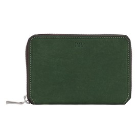 TAKEO KIKUCHI 780614 Men's Bi-fold Wallet, Round Zipper, Genuine Leather, Middle Wallet, Cowhide Leather, [05] Green