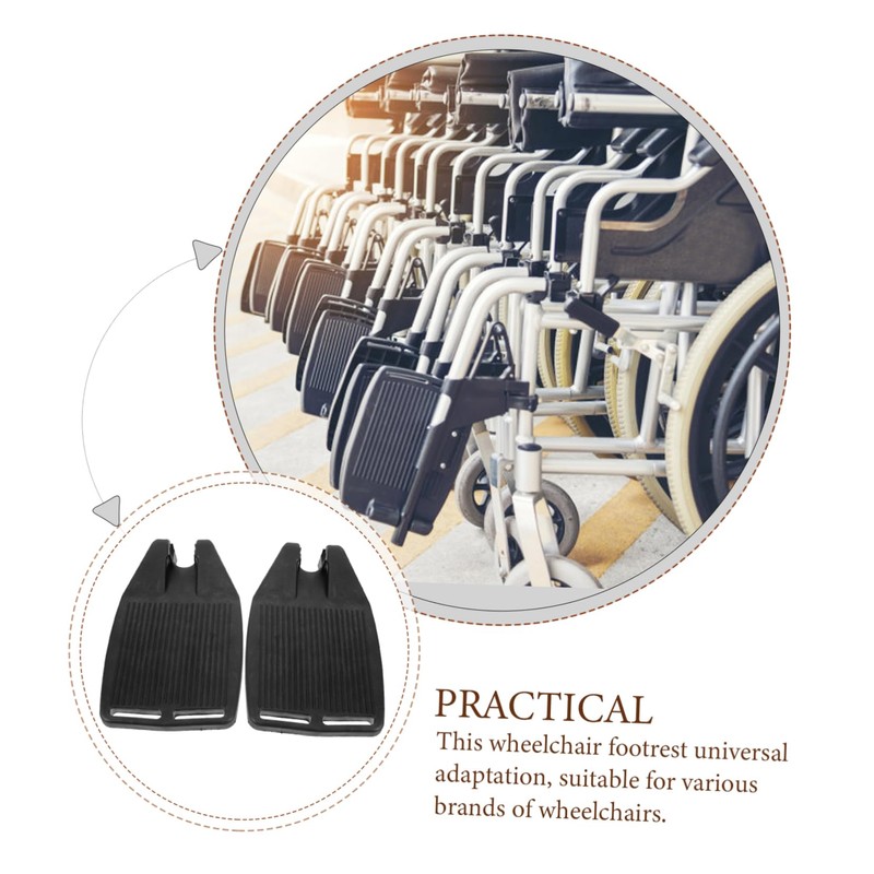 SAFIGLE Universal Wheelchair Footrest Pads Thick Plastic Elevating Pedals 1