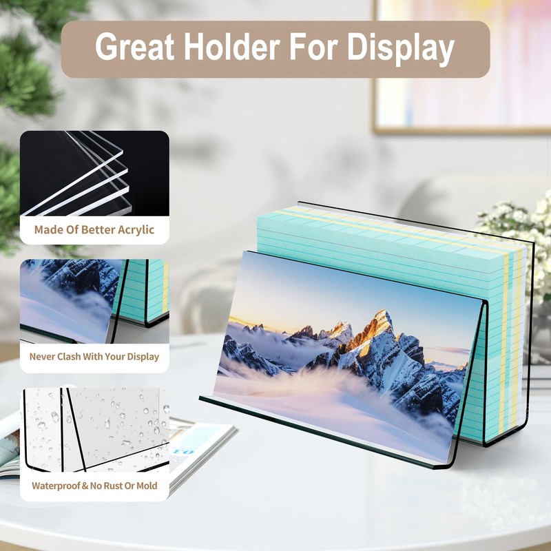 Boloyo Acrylic Index Card Display Holder, 3 X 5 inch,