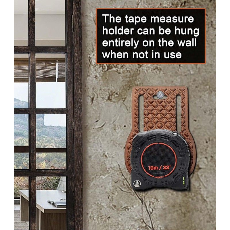 Leather Tape Measure Holder for Belt/Tape Measure Belt Clip/Low-Profile Design