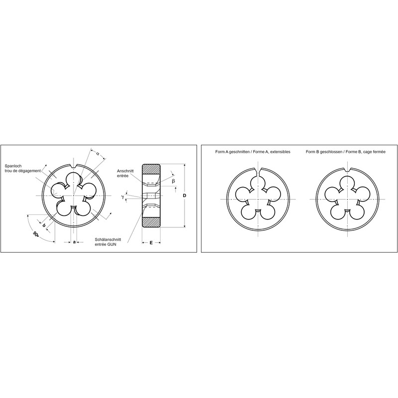 Völkel, 27446, Round Dies, DIN 223 (DIN EN 22568), HSS-G,
