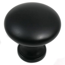 Laurey 54620 Danica Steel Round Mushroom Shaped Cabinet Hardware Knob - 1.38 Inch - 35mm -Matte Black