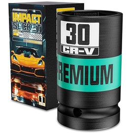 3/4" Drive 6 Point Impact Socket, 30mm Deep Socket, Metric, CR-V, Automotive Maintenance Machinery Manufacturing