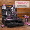 Pink Tool Kit Box Drill Set：DEKOPRO Home Mechanic Toolbox with