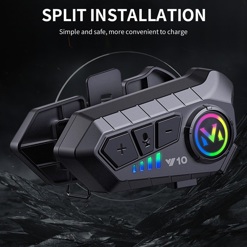 Motorcycle Helmet Headset Intercom 10 m BT IPX6 Helmet Communication