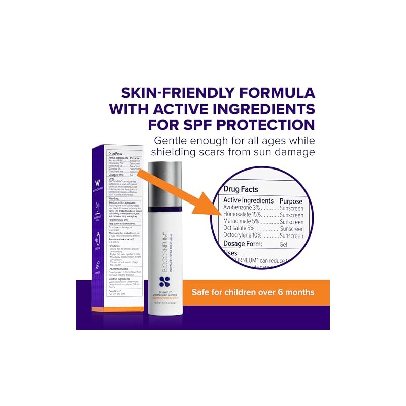 Biocorneum Gel de silicona para cicatrices con SPF 30, crema