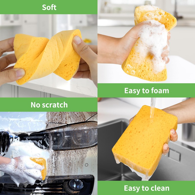 10 Count Compostable Thicker Pop-Up Sponges - Expanding, Non-Scratch, Plant-Based