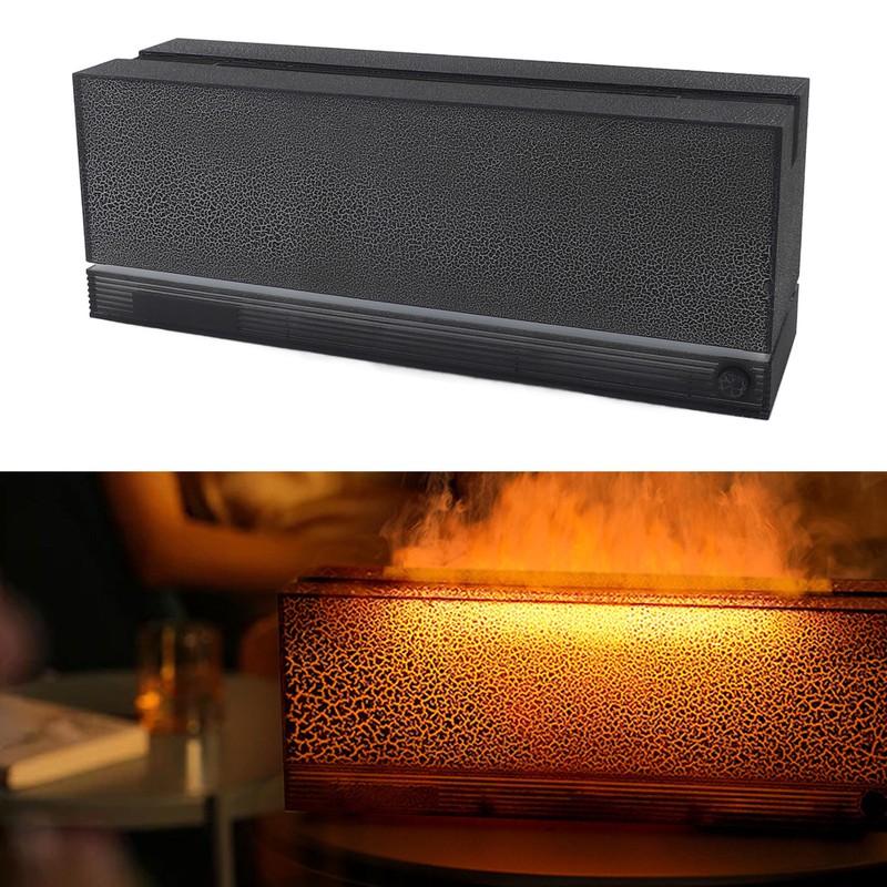Flame Diffuser Create Warm Vibe Simulated Crack Multicolor Desktop Aromatherapy