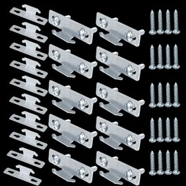 Kowibcl - Ganchos para barra de cortina, soporte para barra de cortina, 20 soportes para barra de cortina con tornillos, ganchos para barra de cortina individuales montados en la pared para oficina en