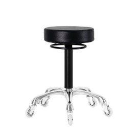 Lilfurni Swivel Rolling Stool Round Chair,Thick Sturdy Padding,Adjustable Stool with Wheels for Doctor(Black)