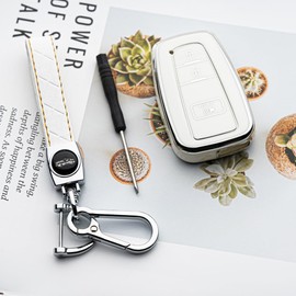 Tautrophen Key Fob Cover Compatible with Toyota 4Runner 2016-2024 RAV4 Camry Prius Prado Smart Key