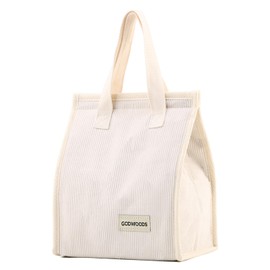 GODWOODS Lunch Bag for Women Men Cute Corduroy Lunch Tote Bags Reusable Insulated Lunch Box Large Capacity Cool Bag for Work Picnic or Travel