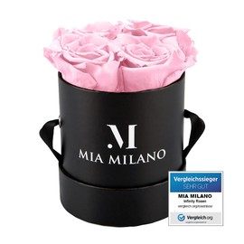 Mia Milano Infitnity Roses in Box I Black Rose Box with Real Preserved Flowers I Gift for Women I Flower Box Shelf 3 Years