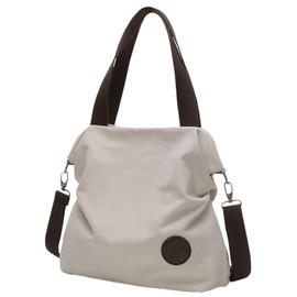 Monoa Women's Shoulder Bag, Handbag, 2-Way, Canvas, Tote Bag, Cross-Body Bag, white