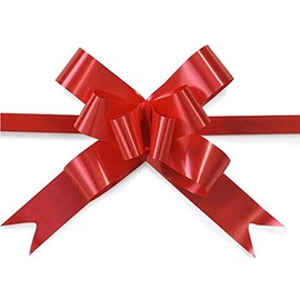 SHATCHI Large 30mm/3cm Ribbon Pull Bows for Party Wall, Gift Wraps, Christmas Trees, Wedding, Birthday Hampers Decoration Florist, Red, 40pcs