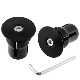 MUQZI Bicycle Bar End Plugs Handlebar End Plugs Aluminum Bike Handlebar Cap Bar End Caps for Most Bicycles Road Bike Mountain, Black