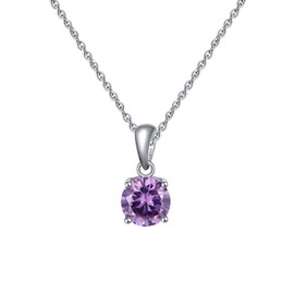 Bellitia Jewelry 925 Sterling Silver Necklace Birthstone Gemstone Pendant Necklace Anniversary Birthday Present Fine Jewellery Gifts for Women Girls, Sterling Silver Gemstone, alexandrite
