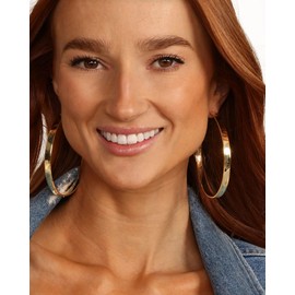 DORANA 8mm Thick 925 Sterling Silver Hoops Earrings for Women 14K Real Gold Large Hoop Earrings Hypoallergenic and Lightweight Big Hoop Earrings for Women 20/30/40/50/60/70MM, Sterling Silver, No