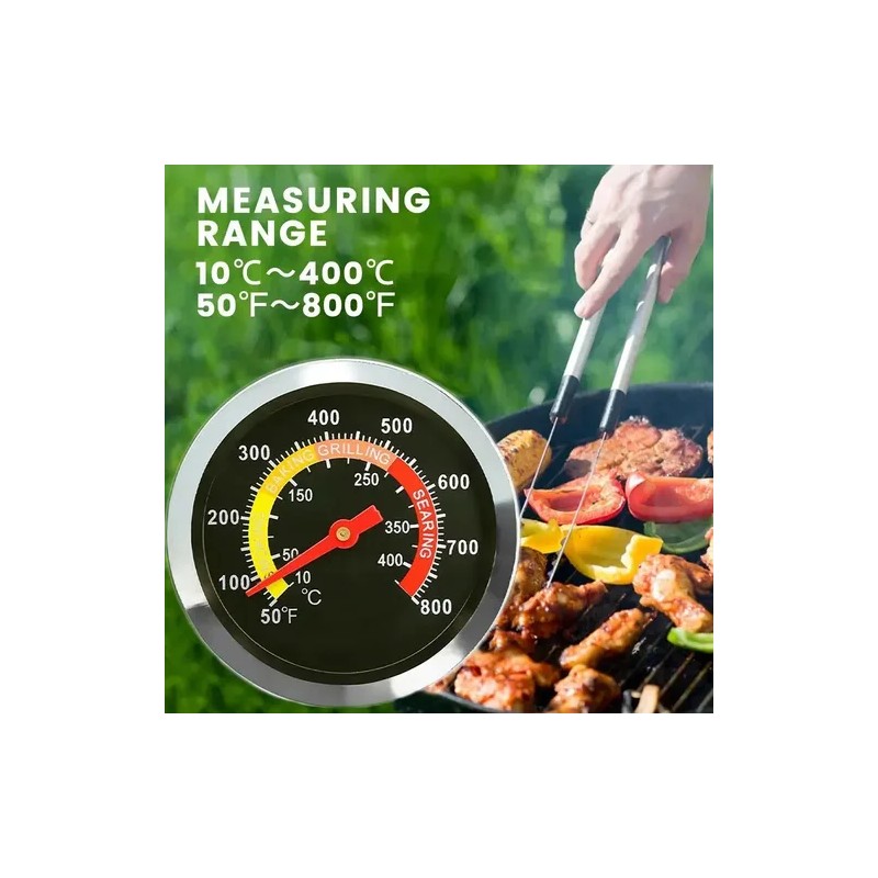 2x Termometro Horno Asador Parrilla 50 A 800c Tuerca 7cm