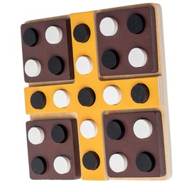 KOMBIUDA Funny Wooden Chess Board Game Rotatable Four-in-a-Row Educational Toy for Boys and Girls Adults Family Gatherings