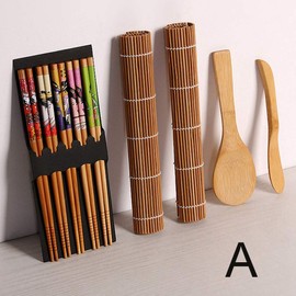 9PCS/Set Sushi Making Kit,Bamboo Sushi Mat,DIY Bamboo Sushi Maker Set Sushi Curtain Rice Sushi Making Kits Roll Cooking Tools,Sushi Making Kit(A)