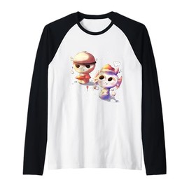 Gray and Wenda Sprunky Holiday! | Simon Funbot Raglan Baseball Tee