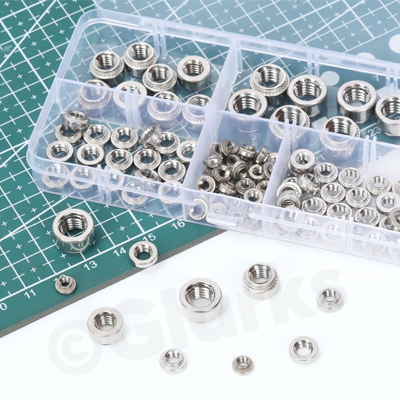Glarks 100pcs M3 M4 M5 M6 M8 Self Clinching Nuts
