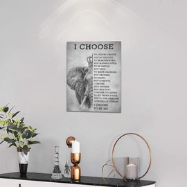 Elephant Wall Art Inspirational Quotes Elephant Pictures Wall Decor Black and White Canvas Prints Framed Artwork Home Office Decorations for Bathroom Living Room Bedroom Dinning Room 12"x16"