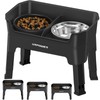 URPOWER Mess Proof Elevated Dog Bowls 4 Height Adjustable Raised