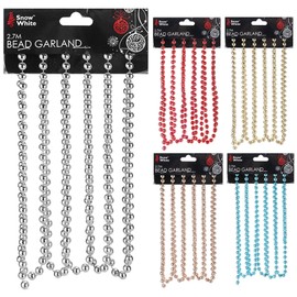 Christmas Luxury 2.7 Metre Bead Chain Garland Decoration Xmas Tree Hanging Ornaments 8mm Bead (Silver 5295)