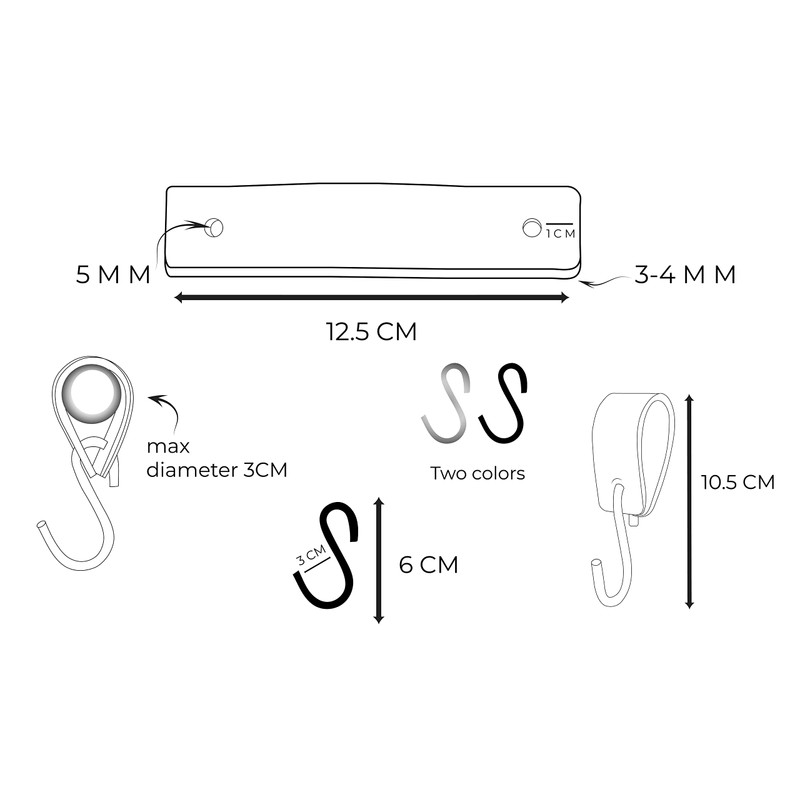 Brute Strength - Multifunctional Leather S-Hooks - Cognac - 2