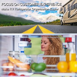 Reggory 4 Sets Double RV Refrigerator Bars, 15.8-27.6 Inches Non-Slip Adjustable RV Fridge Tension Rods, for Camper Refrigerator, Kitchen, Bookshelf, Cupboard-White