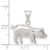 Solid 925 Sterling Silver Pig Pendant Charm (24mm x 15mm)