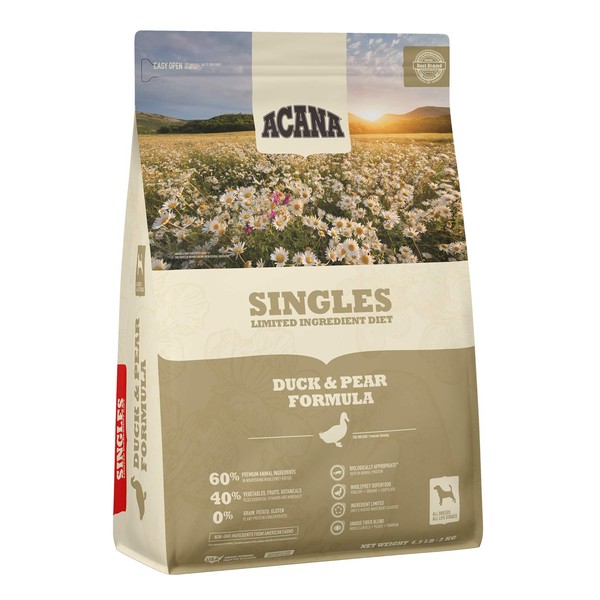 Acana Singles Limited Ingredient Dry Dog Food, High Protein, Complete Nutrition, Digestive Health