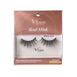 i•ENVY False Eyelashes Real Mink Lashes Dramatic Long Eyelashes (Rose or Gold)