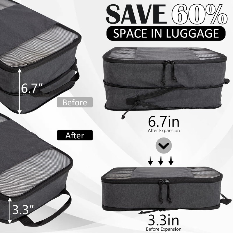 Extra Large Compression Packing Cubes for Travel Essentials, 2 Set