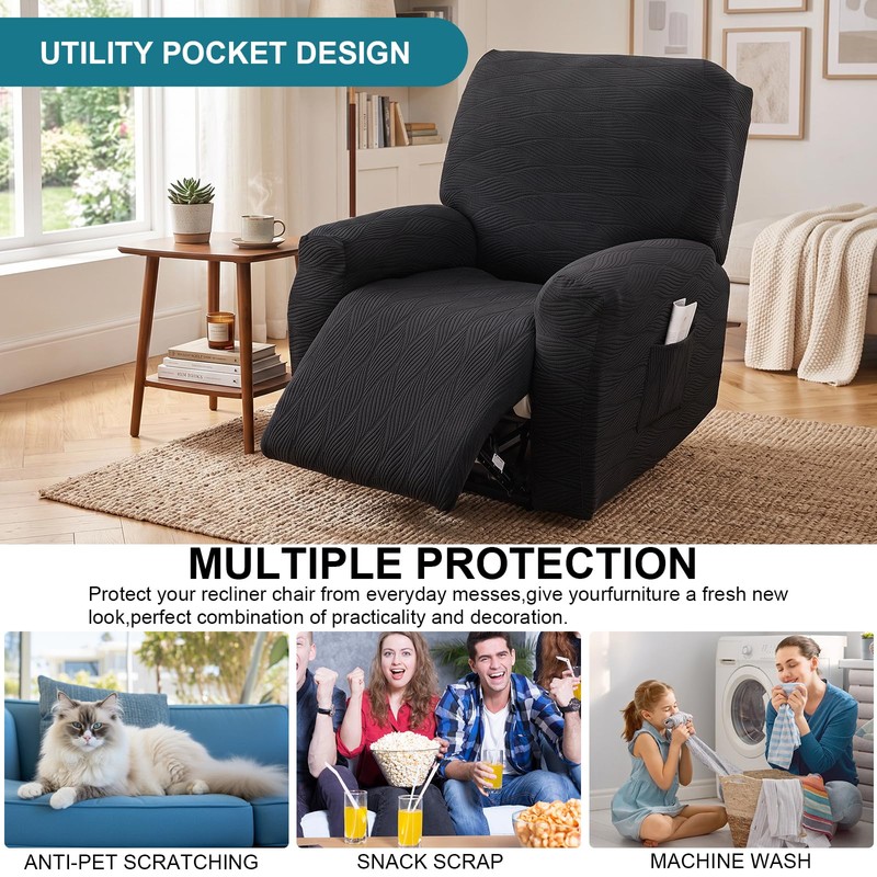 Recliner Chair Covers 4-Piece Lazy Boy Recliner Slipcovers, T20