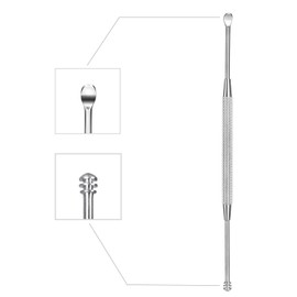 Steel Ear Pick Earwax Remover Spoon Ear Scraper Scratcher Ear Cleaner with Storage Box, 304 Stainless