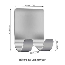 YMKWZ Holder for Shower, Self-Adhesive Hook Hanger Stand, Stainless Steel Holder Hooks Multi-Purpose Waterproof Shaver Holders, Shower Wall Hang for Robe Towel Plug Coat (Silver 8PCS)