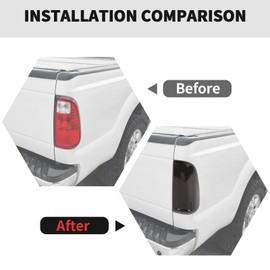 RT-TCZ Smoked Black Tail Light Lamp Cover Guard Trim Decoration Exterior Accessories for Ford F250/F350/F450/F550 2008-2016