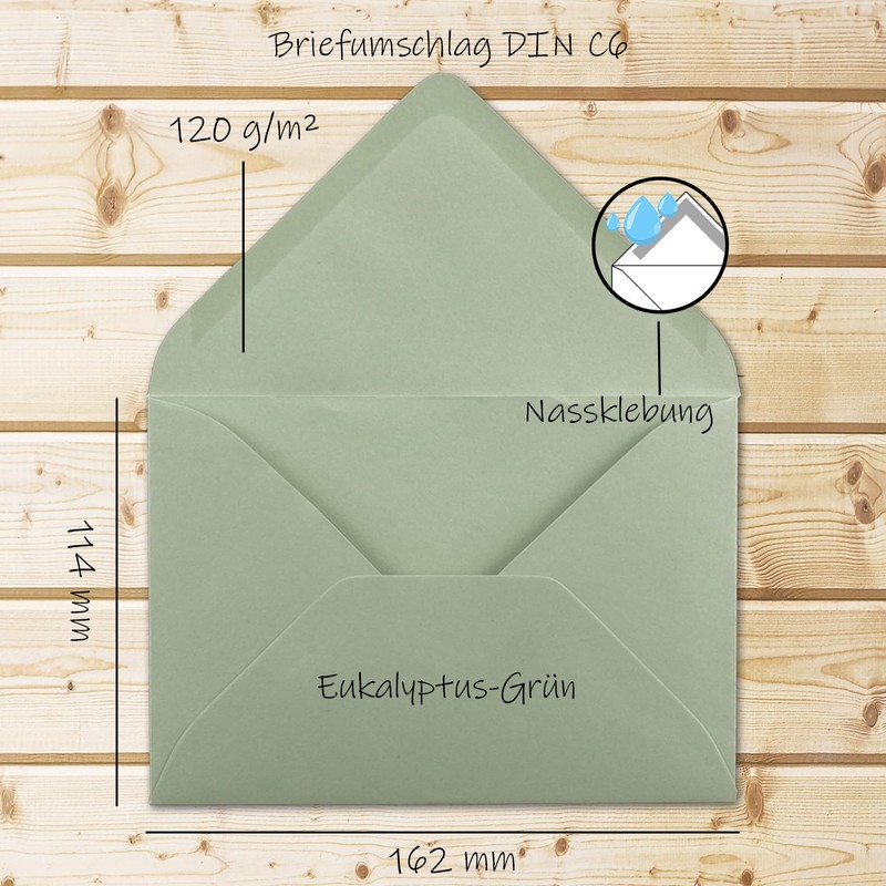 Neuser FarbenFroh Envelopes C6 162 x 114 mm Wet Adhesion