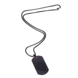 SUPVOX Style Dog Tag Necklace Titanium Steel Pendant Chain Black Men's Fashion