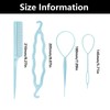 3PCS Hair Loop Pull Through Tool with Rat Tail Comb,
