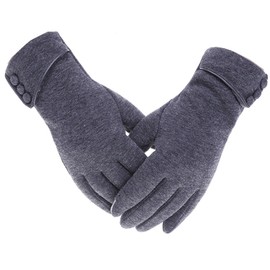 Woogwin Womens Lady Winter Warm Gloves Touch Screen Phone Windproof Lined Thick Gloves (Gray)