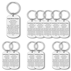 Jielahua 12PCS Trucker Keychain Trucker Accessories for Truck Driver Truckers Prayer Gifts for Dad Husband Boyfriend Drive Safe Keychain Father's Day Anniversary Christmas Birthday Present