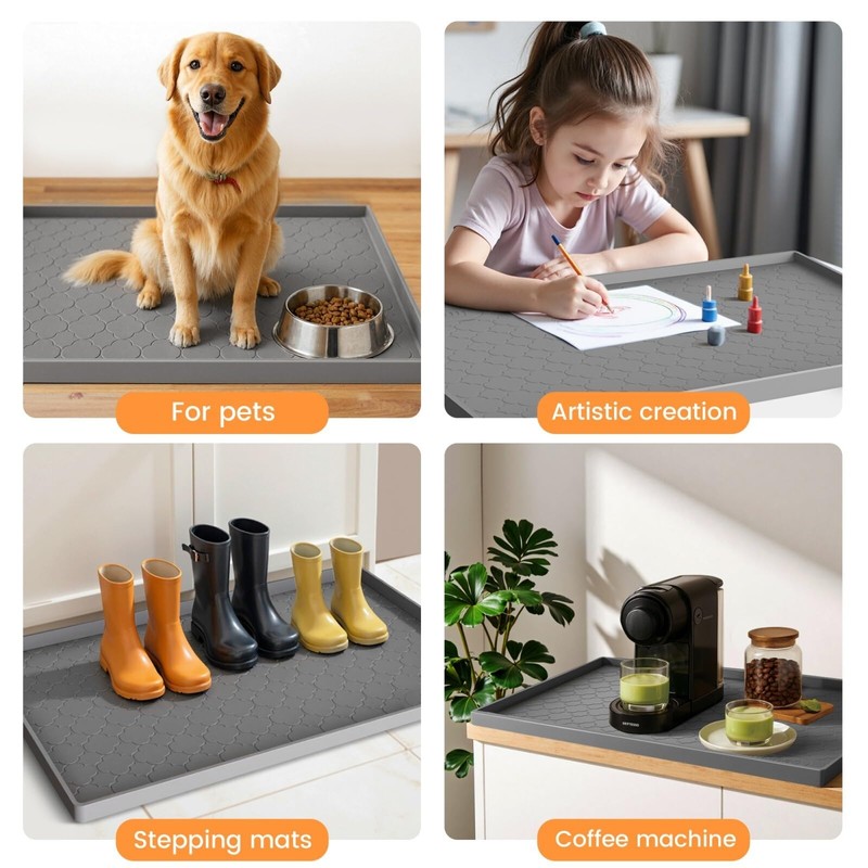 Jin&Bao Waterproof Under Sink Mat 34" x 22", Thick Silicone