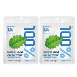 DC24 DAILY CARE 100% Xylitol Gum, Aspartame Free, Sugar Free Peppermint Chewing Gum, Natural Flavors, Gluten Free, Vegan, 20 Pieces, Pack of 2