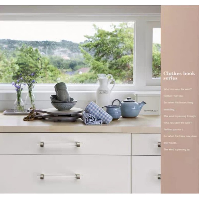 CONPHERON 2 Pcs Cupboard Pulls Handles Crystal Acrylic Cabinet Pull