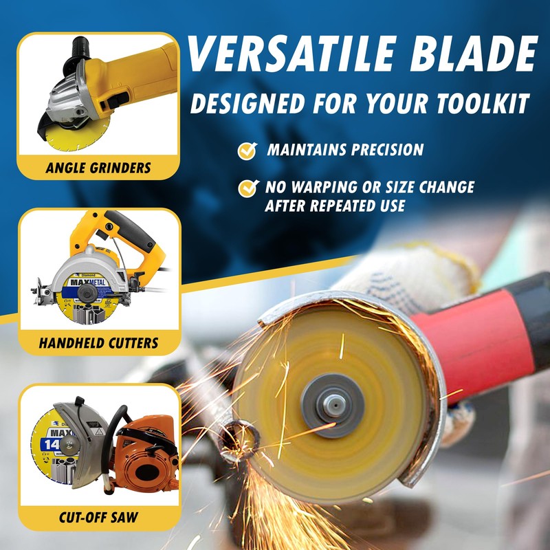 14" Vacuum Brazed Diamond Saw Blades for Metal, 1" Arbor