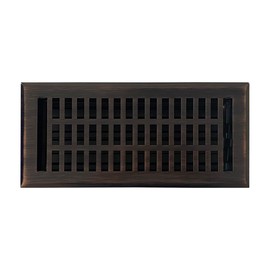 Empire Register Co, Vent Cover - 4x10 inch, Modern Contemporary Design, Oil Rubbed Bronze Finish, Heavy Duty Floor Vent Covers, Metal Damper Attached Vent Covers for Home Floor only